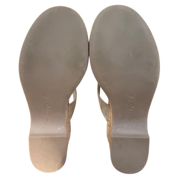 Sam Edelman New York Yardlie Cork Wedge Thong Sandals Muted Gold Leather Women 8 - Picture 7 of 7